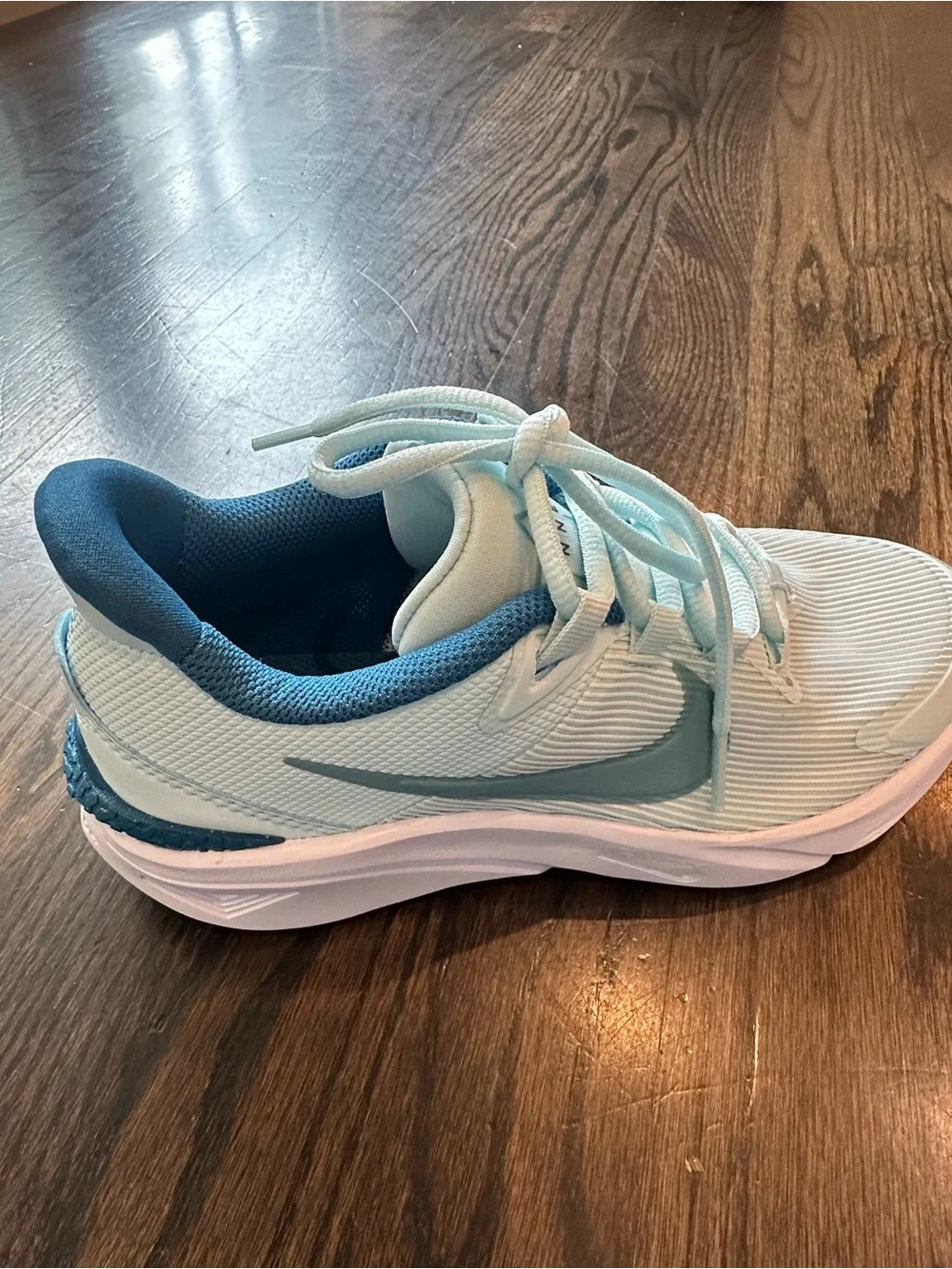 Nike Kids Athletic Sneakers - White & Teal Blue